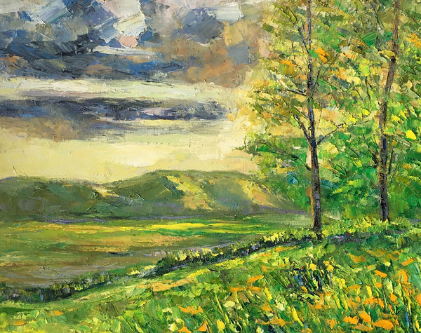 Landscape Art, Canvas Wall Art, Original Painting, Spring Tree Painting, Extra Large Canvas Painting-artworkcanvas