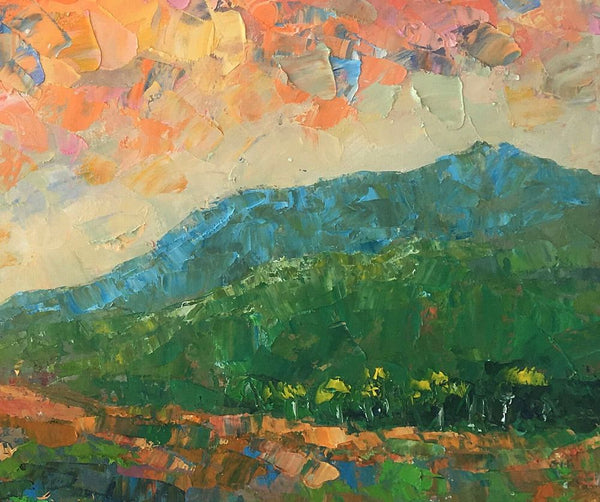 Abstract Mountain Landscape Art, Large Art, Original Art, Contemporary Art, Oil Painting for Sale-artworkcanvas