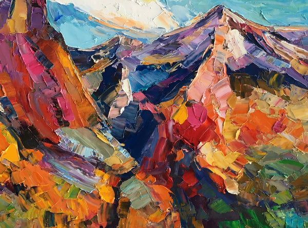 Abstract Art Landscape, Canvas Wall Art Paintings, Mountain Landscape Painting, Custom Landscape Oil Painting-artworkcanvas