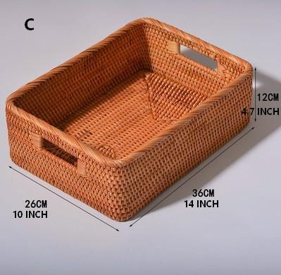 Rectangular Storage Baskets for Pantry, Rattan Storage Basket for Shelves, Storage Baskets for Kitchen, Woven Storage Baskets-artworkcanvas