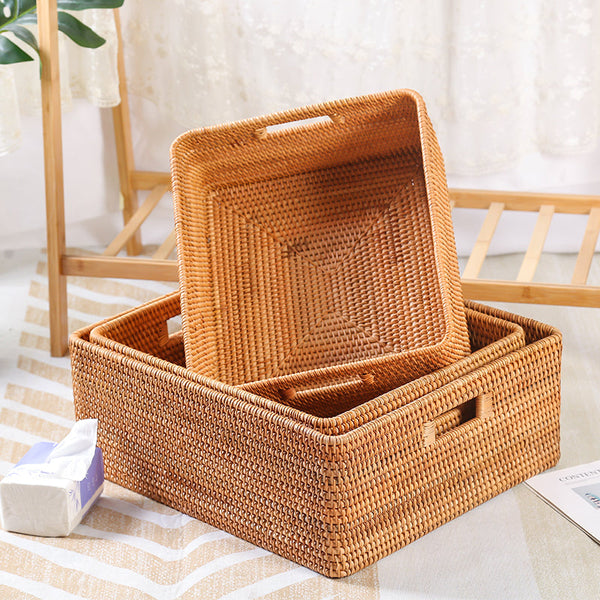 Large Storage Basket for Living Room, Kitchen Storage Baskets, Woven Storage Basket for Shelves, Rattan Storage Baskets for Toys-artworkcanvas