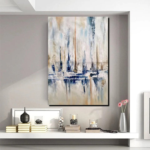 Abstract Sail Boat Painting, Large Wall Art for Living Room, Acrylic Canvas Paintings, Modern Wall Art Paintings, Contemporary Painting-artworkcanvas