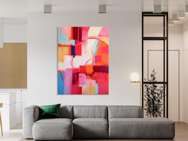 Hand Painted Wall Painting, Abstract Acrylic Painting for Bedroom, Original Modern Abstract Art, Extra Large Painting Ideas for Bedroom-artworkcanvas