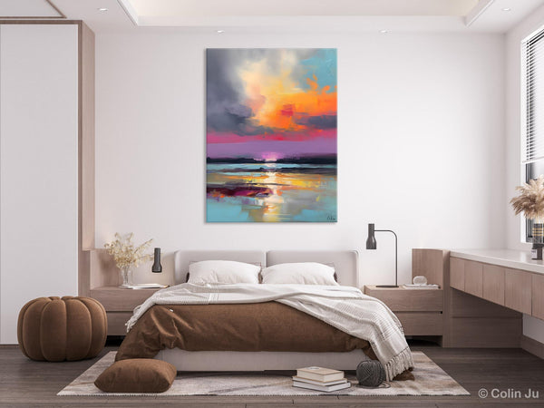 Canvas Painting for Living Room, Abstract Landscape Paintings, Original Modern Wall Art Painting, Oversized Contemporary Abstract Artwork-artworkcanvas