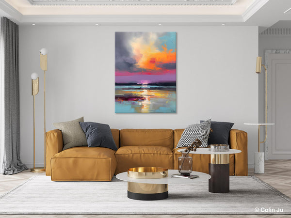 Canvas Painting for Living Room, Abstract Landscape Paintings, Original Modern Wall Art Painting, Oversized Contemporary Abstract Artwork-artworkcanvas