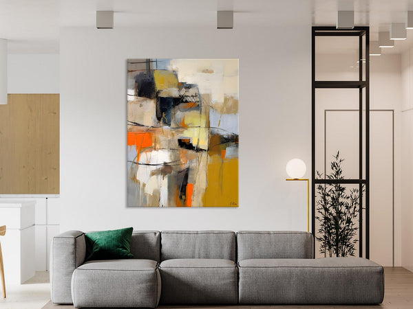 Acrylic Abstract Painting Behind Sofa, Large Painting on Canvas, Living Room Wall Art Paintings, Original Abstract Painting on Canvas-artworkcanvas