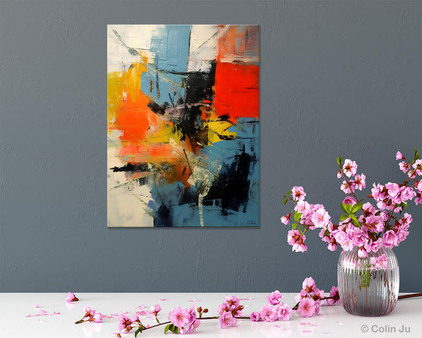 Abstract Paintings for Dining Room, Modern Paintings Behind Sofa, Buy Paintings Online, Original Palette Knife Canvas Art, Impasto Wall Art-artworkcanvas