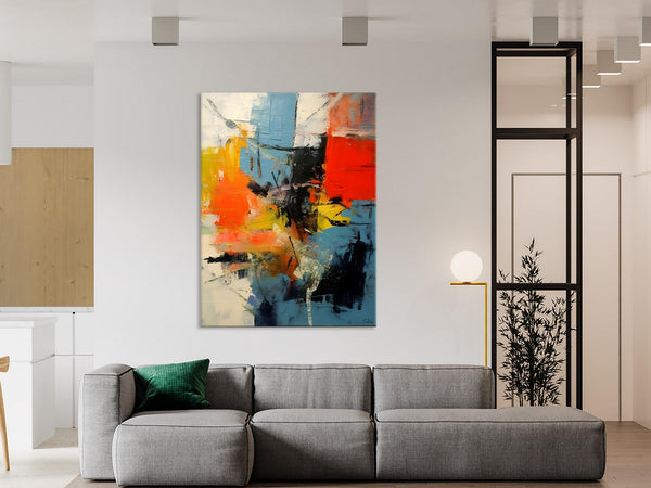 Abstract Paintings for Dining Room, Modern Paintings Behind Sofa, Buy Paintings Online, Original Palette Knife Canvas Art, Impasto Wall Art-artworkcanvas