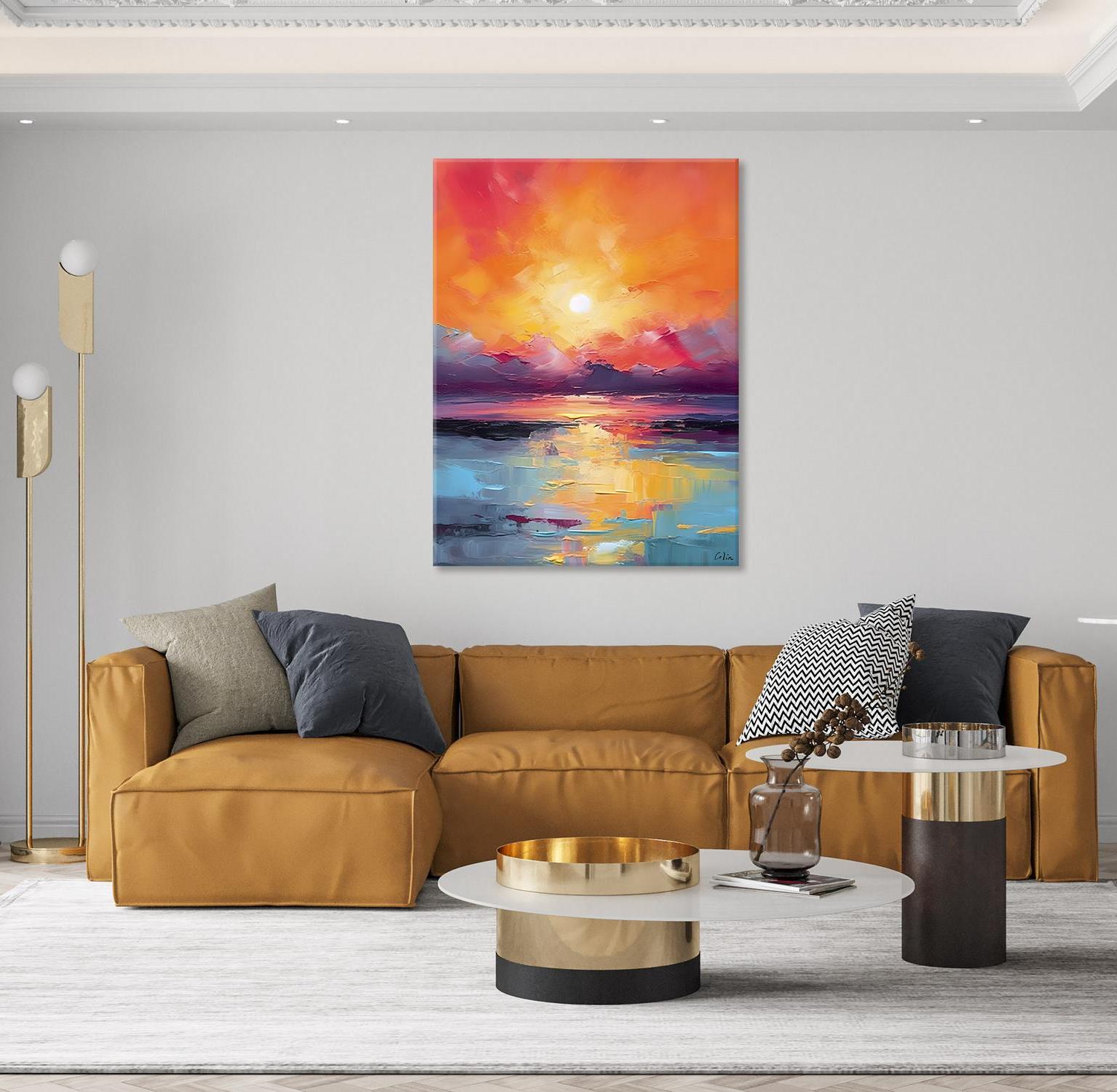 Abstract Landscape Painting, Canvas Painting for Dining Room, Landscape Canvas Painting, Original Landscape Art, Large Wall Art Paintings for Living Room-artworkcanvas