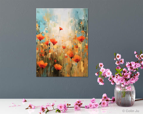 Abstract Flower Painting, Flower Acrylic Painting, Canvas Painting Flower, Original Paintings on Canvas, Modern Acrylic Paintings for Bedroom-artworkcanvas