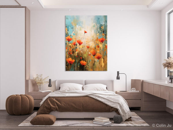 Abstract Flower Painting, Flower Acrylic Painting, Canvas Painting Flower, Original Paintings on Canvas, Modern Acrylic Paintings for Bedroom-artworkcanvas