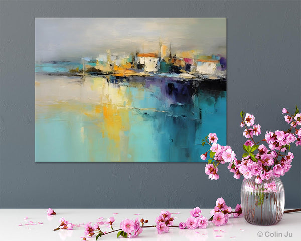 Extra Large Paintings for Bedroom, Abstract Landscape Painting, Landscape Wall Art Paintings, Original Modern Abstract Art-artworkcanvas