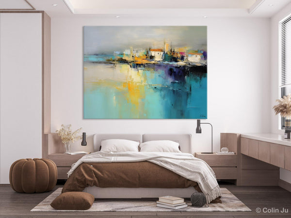 Extra Large Paintings for Bedroom, Abstract Landscape Painting, Landscape Wall Art Paintings, Original Modern Abstract Art-artworkcanvas