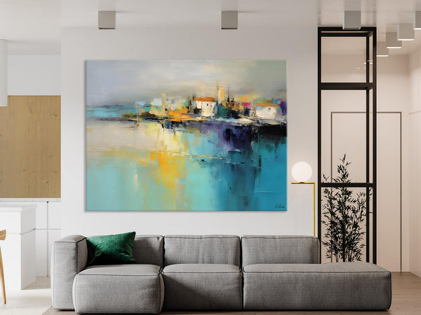 Extra Large Paintings for Bedroom, Abstract Landscape Painting, Landscape Wall Art Paintings, Original Modern Abstract Art-artworkcanvas
