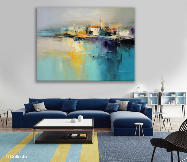 Extra Large Paintings for Bedroom, Abstract Landscape Painting, Landscape Wall Art Paintings, Original Modern Abstract Art-artworkcanvas