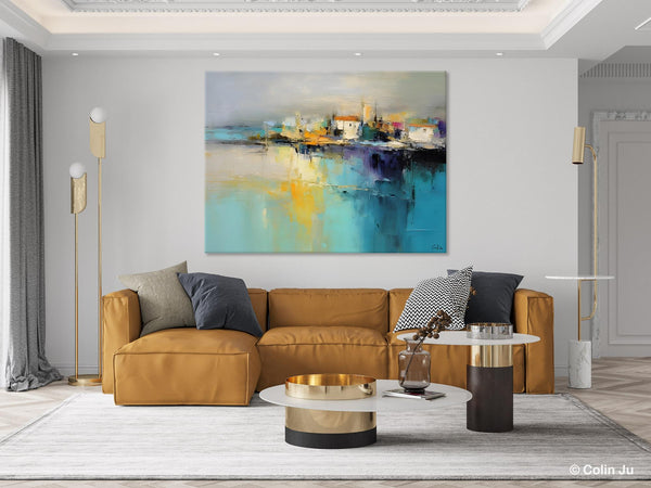 Extra Large Paintings for Bedroom, Abstract Landscape Painting, Landscape Wall Art Paintings, Original Modern Abstract Art-artworkcanvas