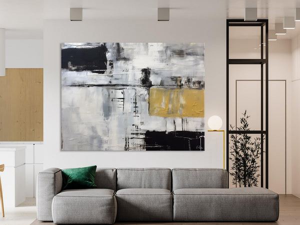 Black Abstract Acrylic Paintings, Large Paintings for Bedroom, Simple Modern Art, Original Canvas Paintings, Contemporary Canvas Paintings-artworkcanvas