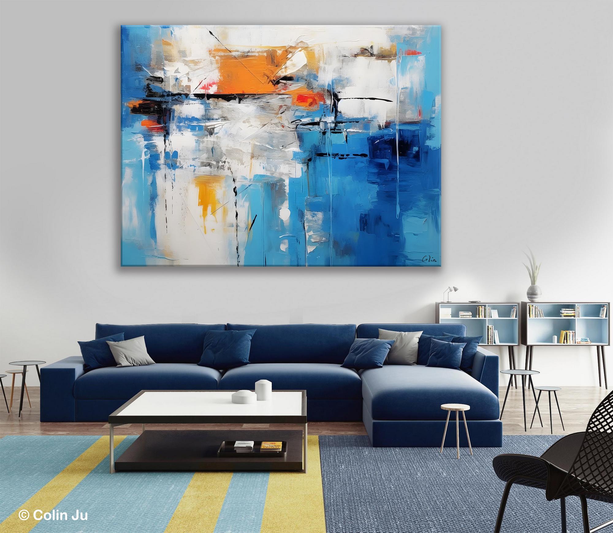 Abstract Paintings Behind Sofa, Acrylic Paintings for Bedroom, Hand Painted Canvas Art, Original Canvas Wall Art, Buy Paintings Online-artworkcanvas