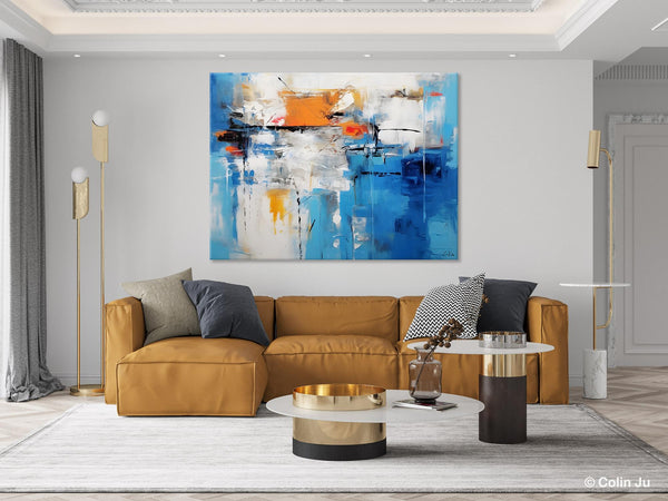 Abstract Paintings Behind Sofa, Acrylic Paintings for Bedroom, Hand Painted Canvas Art, Original Canvas Wall Art, Buy Paintings Online-artworkcanvas