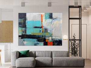 Contemporary Canvas Artwork, Large Modern Acrylic Painting, Abstract Wall Art for Dining Room, Original Hand Painted Wall Art Paintings-artworkcanvas