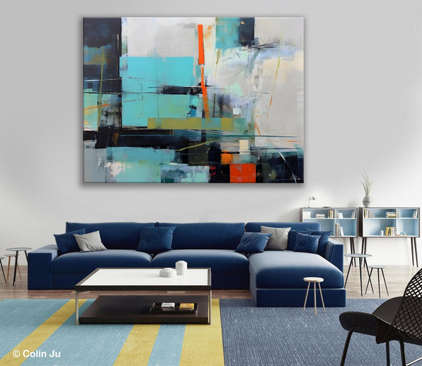 Contemporary Canvas Artwork, Large Modern Acrylic Painting, Abstract Wall Art for Dining Room, Original Hand Painted Wall Art Paintings-artworkcanvas