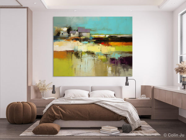 Simple Abstract Art, Landscape Canvas Painting, Bedroom Wall Art Paintings, Acrylic Painting on Canvas, Large Original Canvas Painting-artworkcanvas