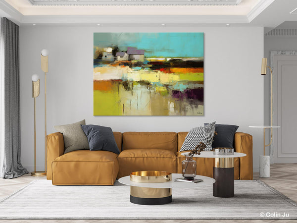 Simple Abstract Art, Landscape Canvas Painting, Bedroom Wall Art Paintings, Acrylic Painting on Canvas, Large Original Canvas Painting-artworkcanvas