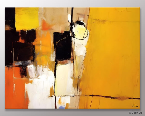Simple Modern Paintings for Living Room, Original Abstract Paintings, Yellow Abstract Contemporary Art, Acrylic Painting on Canvas, Hand Painted Canvas Art-artworkcanvas