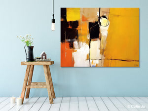 Simple Modern Paintings for Living Room, Original Abstract Paintings, Yellow Abstract Contemporary Art, Acrylic Painting on Canvas, Hand Painted Canvas Art-artworkcanvas