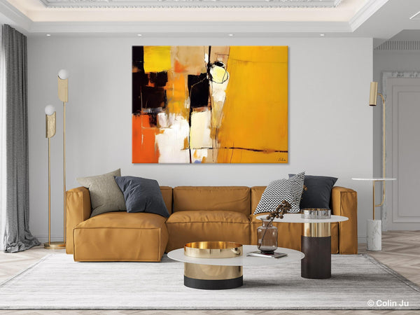 Simple Modern Paintings for Living Room, Original Abstract Paintings, Yellow Abstract Contemporary Art, Acrylic Painting on Canvas, Hand Painted Canvas Art-artworkcanvas