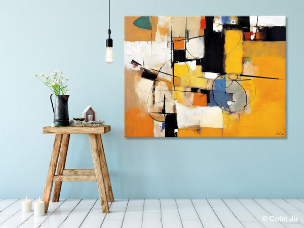 Acrylic Abstract Painting Behind Sofa, Large Original Painting on Canvas, Acrylic Painting for Sale, Living Room Wall Art Paintings, Buy Paintings Online-artworkcanvas