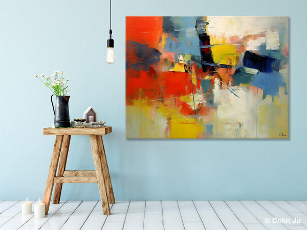 Acrylic Paintings on Canvas, Large Paintings Behind Sofa, Palette Knife Paintings, Abstract Painting for Living Room, Original Modern Paintings-artworkcanvas