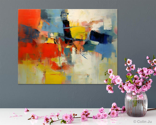 Acrylic Paintings on Canvas, Large Paintings Behind Sofa, Palette Knife Paintings, Abstract Painting for Living Room, Original Modern Paintings-artworkcanvas