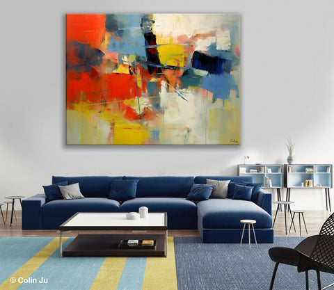 Acrylic Paintings on Canvas, Large Paintings Behind Sofa, Palette Knife Paintings, Abstract Painting for Living Room, Original Modern Paintings-artworkcanvas