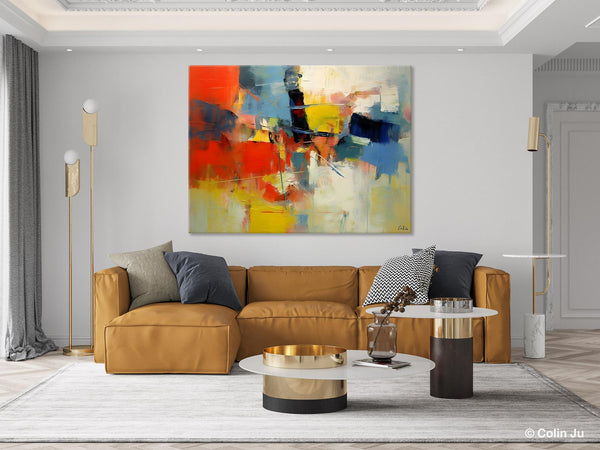 Acrylic Paintings on Canvas, Large Paintings Behind Sofa, Palette Knife Paintings, Abstract Painting for Living Room, Original Modern Paintings-artworkcanvas