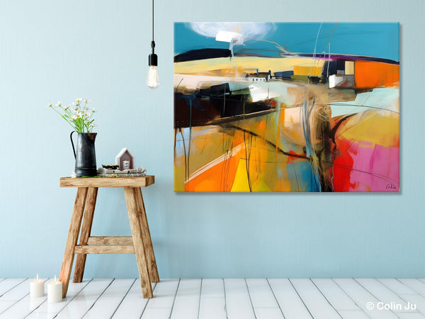 Wall Art Paintings, Simple Landscape Abstract Painting, Original Acrylic Paintings on Canvas, Large Paintings for Bedroom, Buy Paintings Online-artworkcanvas