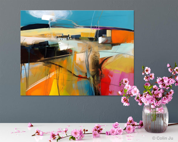 Wall Art Paintings, Simple Landscape Abstract Painting, Original Acrylic Paintings on Canvas, Large Paintings for Bedroom, Buy Paintings Online-artworkcanvas