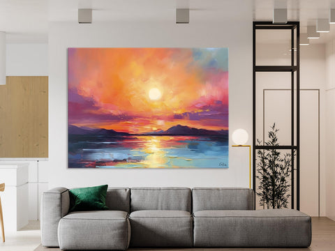 Simple Wall Art Ideas, Original Landscape Abstract Painting, Dining Room Abstract Paintings, Large Landscape Canvas Paintings, Buy Art Online-artworkcanvas