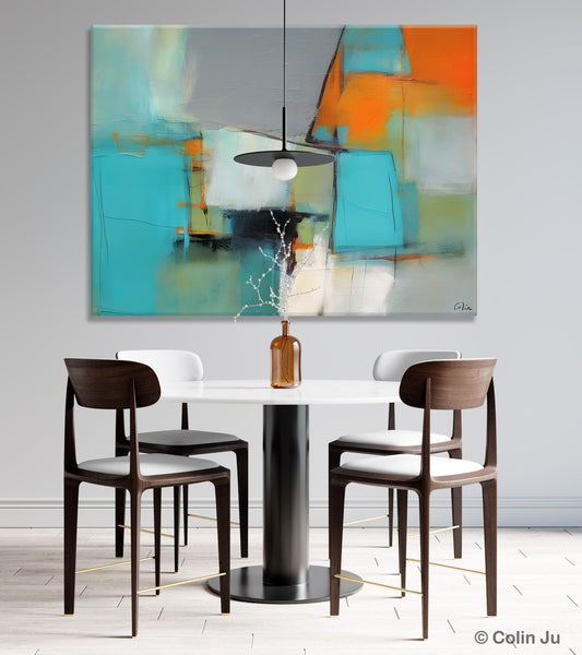 Dining Room Canvas Painting, Original Modern Acrylic Paintings, Contemporary Abstract Artwork, Large Canvas Painting for Office-artworkcanvas