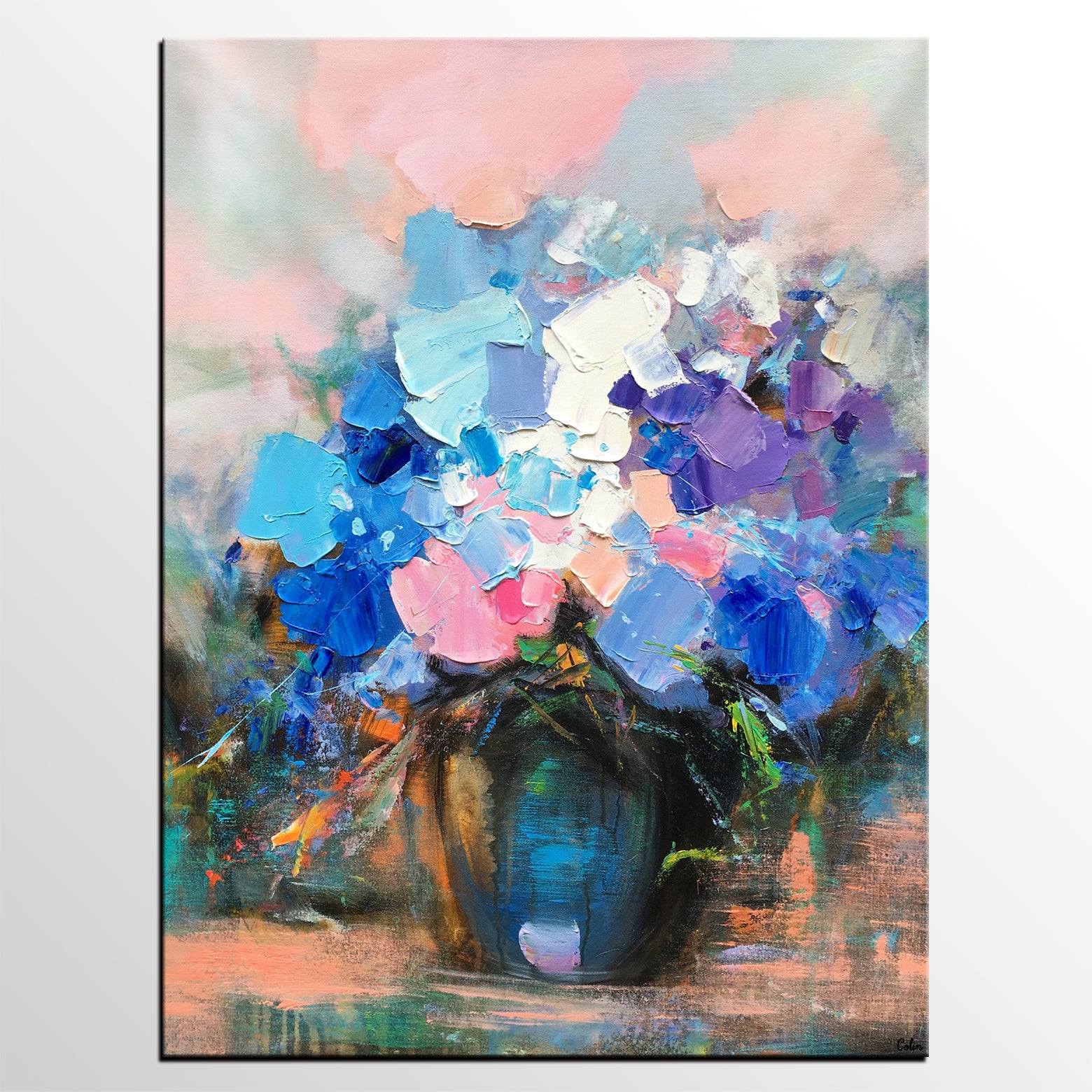 Flower Painting, Sill Life Art, Original Painting, Large Art, Canvas Art, Wall Art, Canvas Artwork, Canvas Painting, Framed Art-artworkcanvas