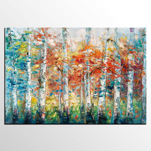Autumn Tree Painting, Abstract Art, Landscape Painting, Oil Painting, Abstract Painting, Large Art, Canvas Art, Wall Art, Canvas Painting-artworkcanvas