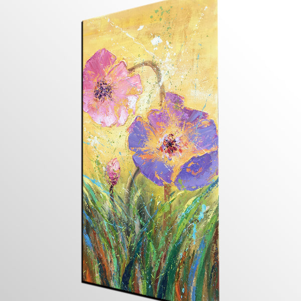 Bedroom Wall Art, Heavy Texture Art, Flower Painting, Acrylic Painting, Original Art, Canvas Art, Abstract Painting, Impasto Art, 453-artworkcanvas