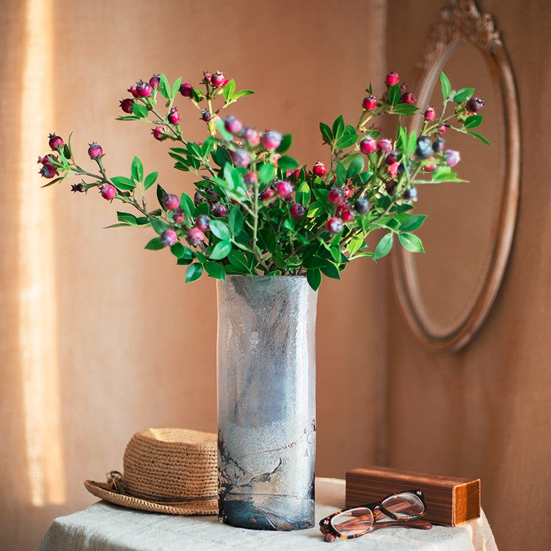 Simple Artificial Flowers for Living Room, Blueberry Fruit Branch, Flower Arrangement Ideas for Home Decoration, Spring Artificial Floral for Bedroom-artworkcanvas
