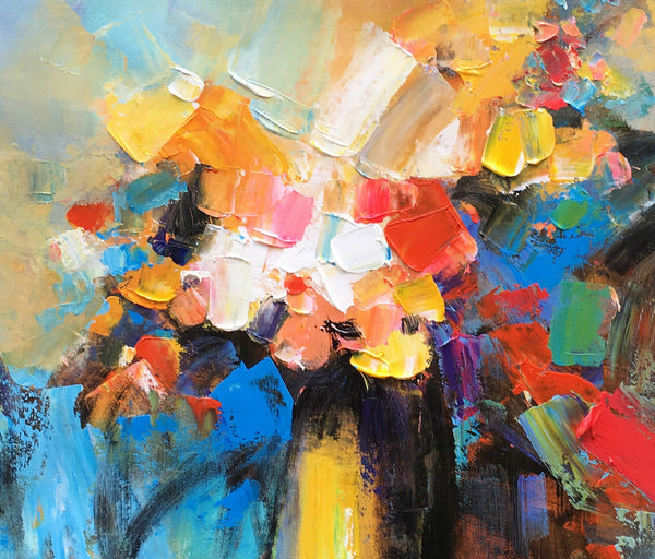 Flower Acrylic Painting, Abstract Acrylic Painting, Flower Painting for Sale, Custom Acrylic Painting on Canvas, Abstract Art on Canvas-artworkcanvas