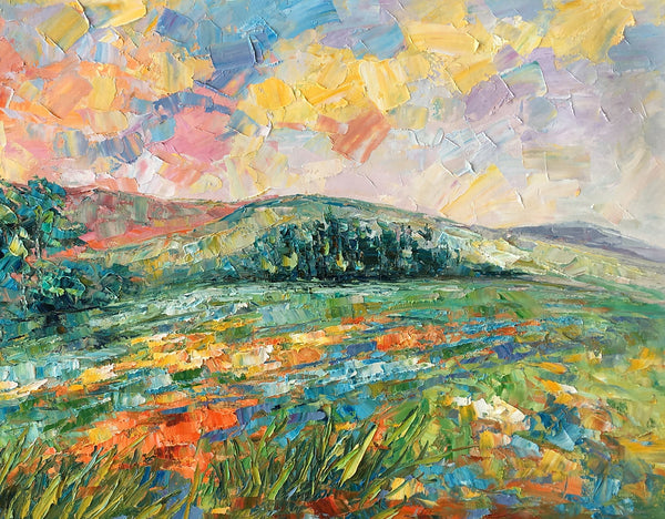 Original Wall Art, Mountain Landscape Painting, Large Art, Canvas Art, Canvas Painting, Painting for Sale-artworkcanvas
