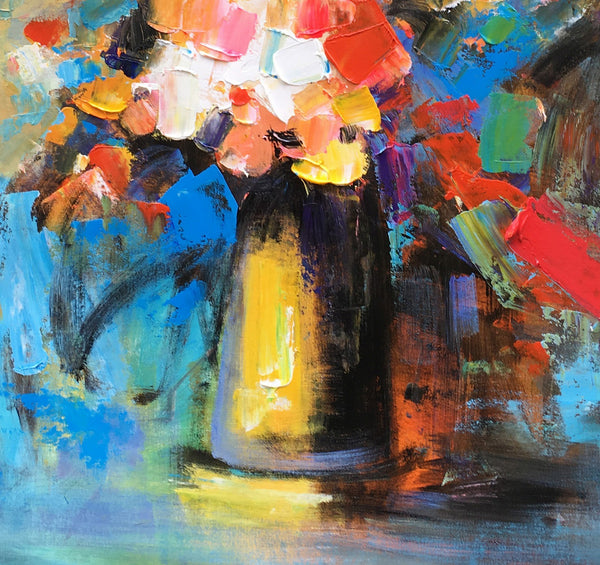 Flower Acrylic Painting, Abstract Acrylic Painting, Flower Painting for Sale, Custom Acrylic Painting on Canvas, Abstract Art on Canvas-artworkcanvas
