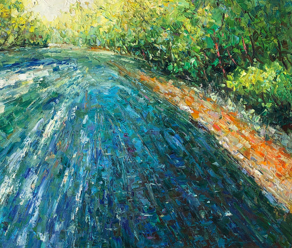 Autumn Forest Tree and Lake Painting, Landscape Painting, Large Canvas Art, Oil Painting-artworkcanvas