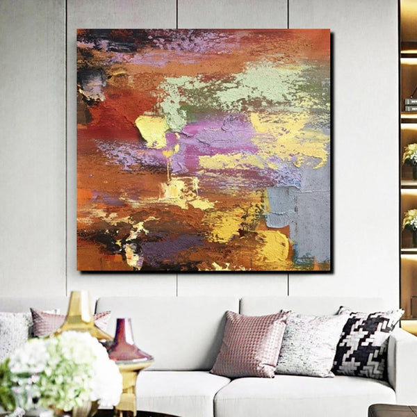 Simple Abstract Paintings, Modern Contemporary Wall Art Ideas, Living Room Acrylic Paintings, Heavy Texture Painting, Hand Painted Canvas Art-artworkcanvas