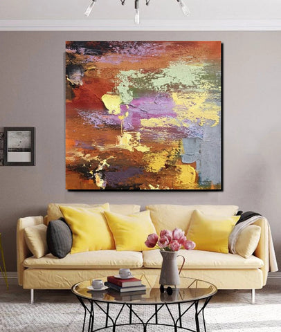 Simple Abstract Paintings, Modern Contemporary Wall Art Ideas, Living Room Acrylic Paintings, Heavy Texture Painting, Hand Painted Canvas Art-artworkcanvas