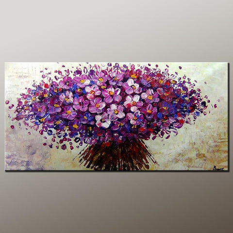 Flower Art, Acrylic Painting, Heavy Texture Painting, Canvas Art, Modern Art, Contemporary Art, Ready to Hang-artworkcanvas